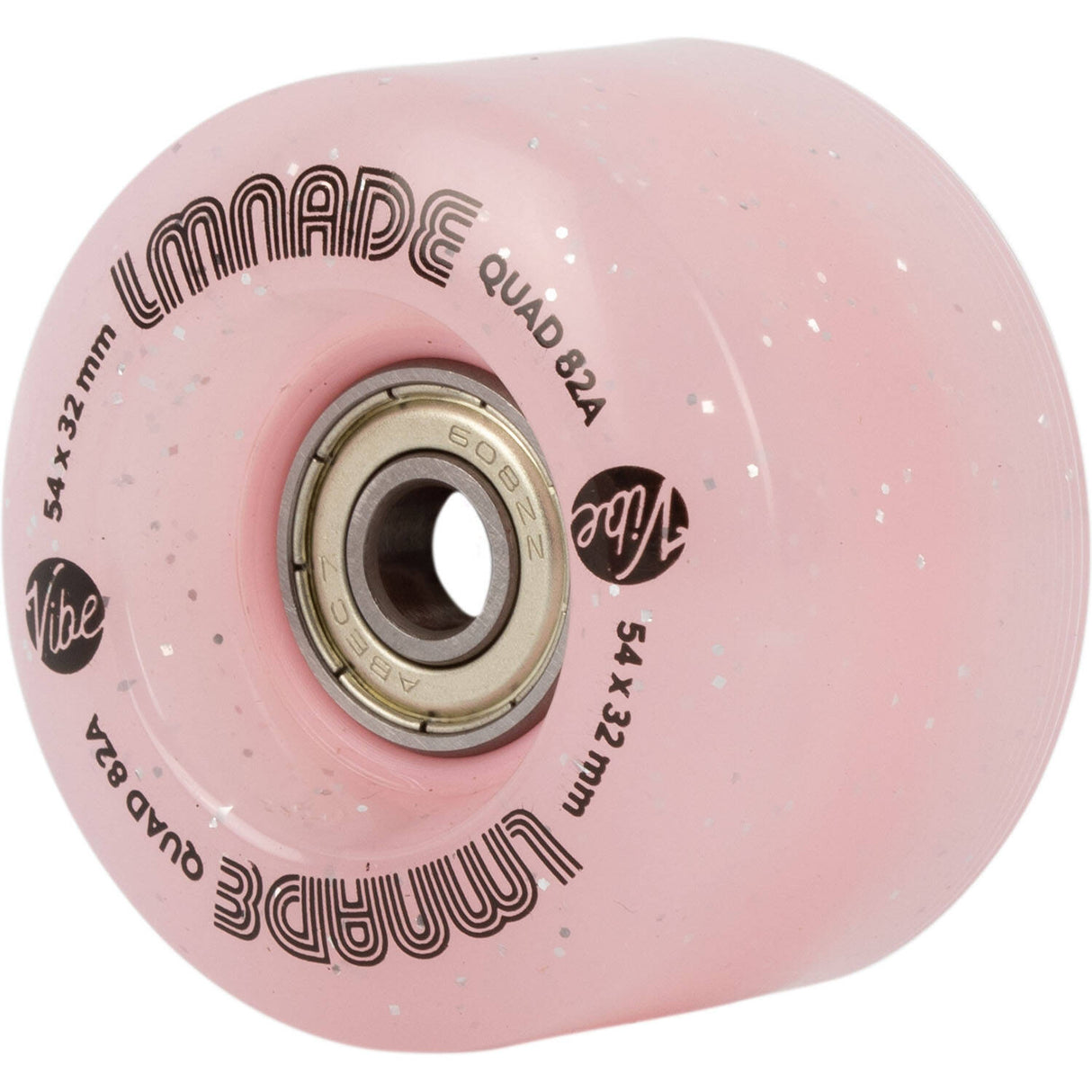 LMNADE Vibe Quad Roller Skate Wheels - Pink Translucent Glitter 54mm