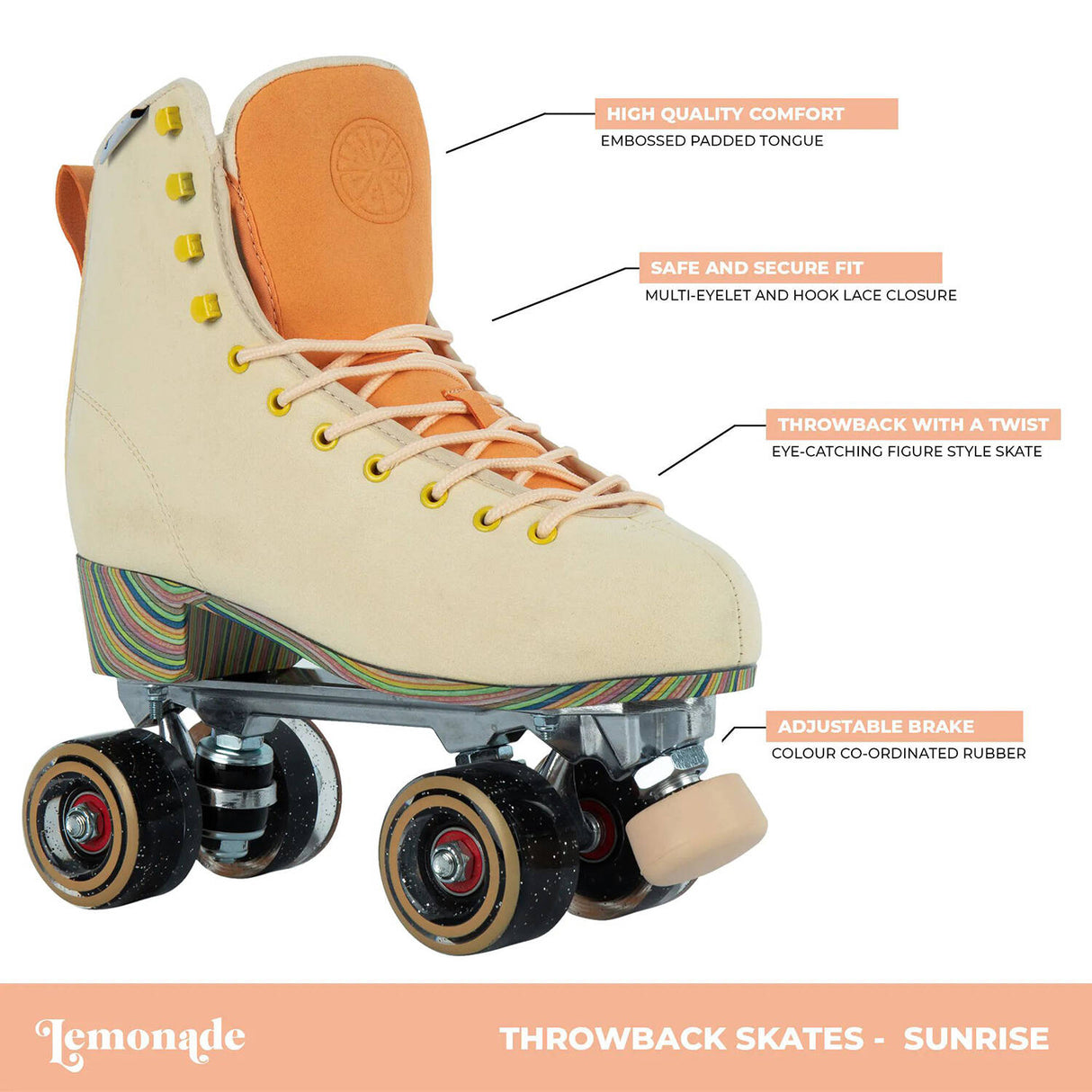 LMNADE Throwback Quad Roller Skates - Sunrise