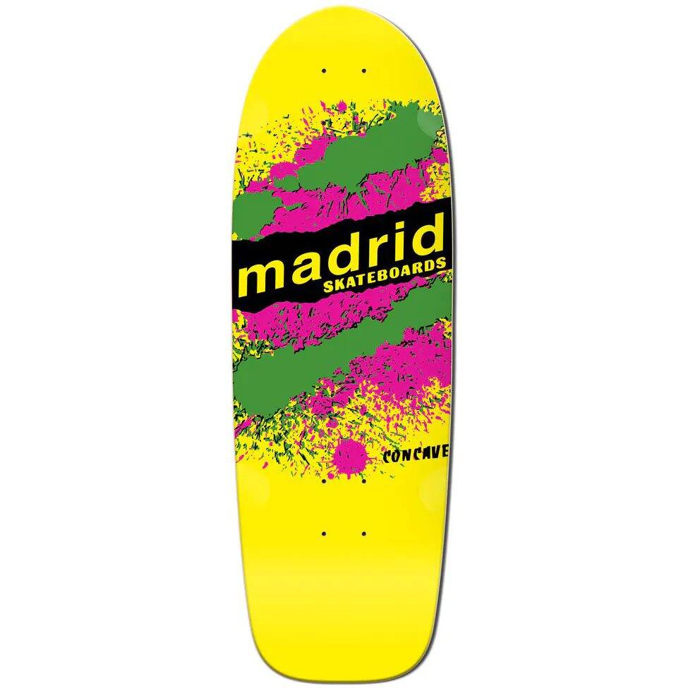 Madrid Retro Skateboard Cruiser Deck - Explosion Yellow 9.5''
