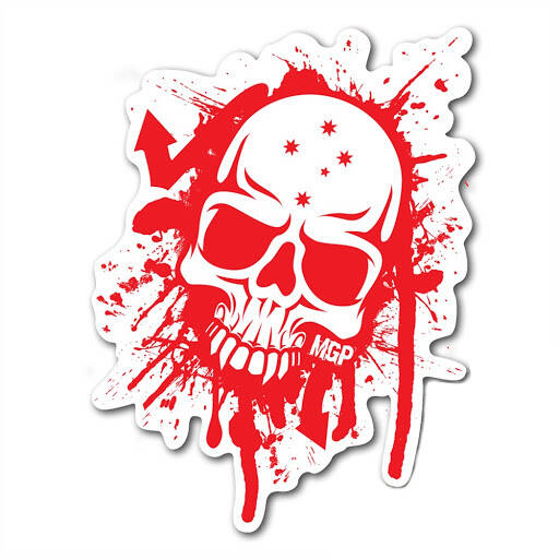 MGP Skull Splat Sticker - Red