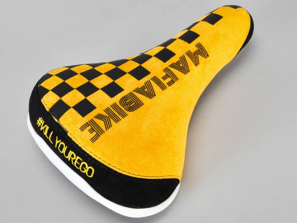 Mafiabike Kill Your Ego BMX Seat - Yellow Checker