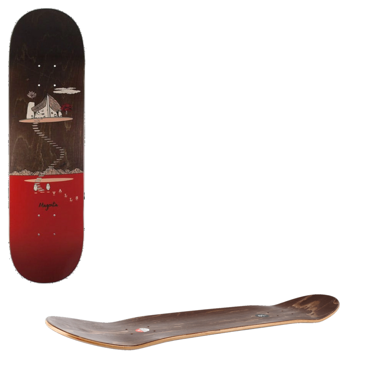 Magenta Landscape Skateboard Deck - Leo Valls 8''