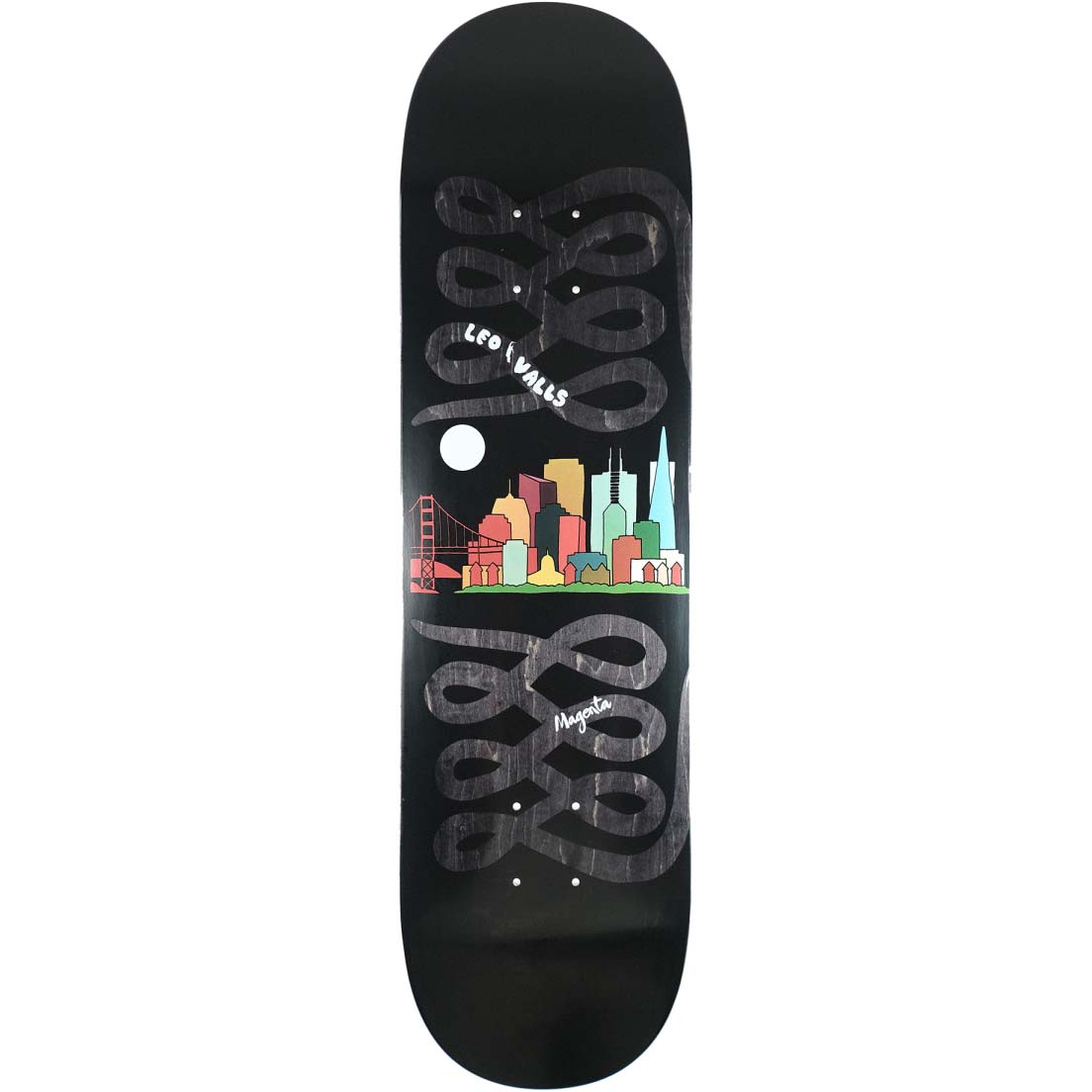 Magenta Sacred Snake Skateboard Deck - Valls 8"
