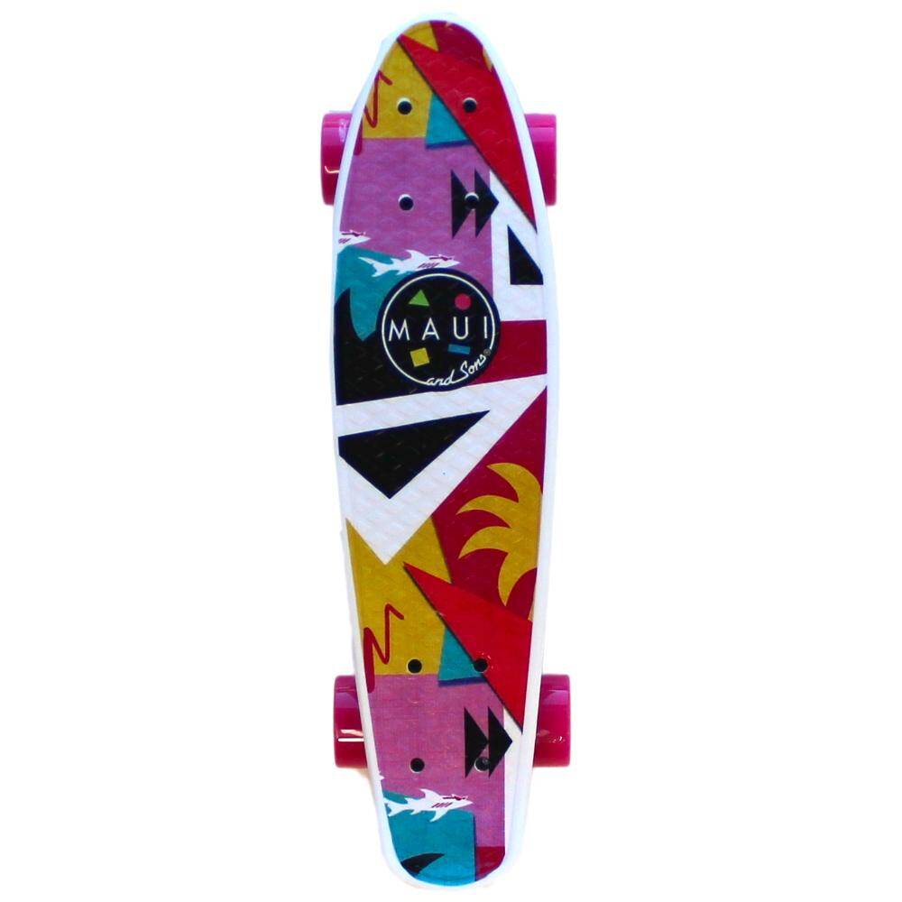 Maui and Sons Shark Tank Kicktail Cruiser Skateboard - 22''