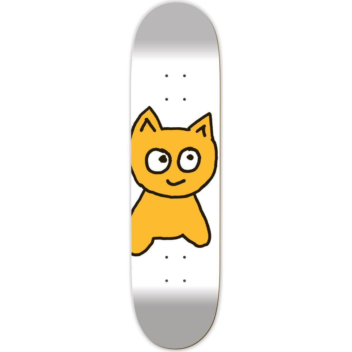 Meow Big Cat Skateboard Deck - White 8"