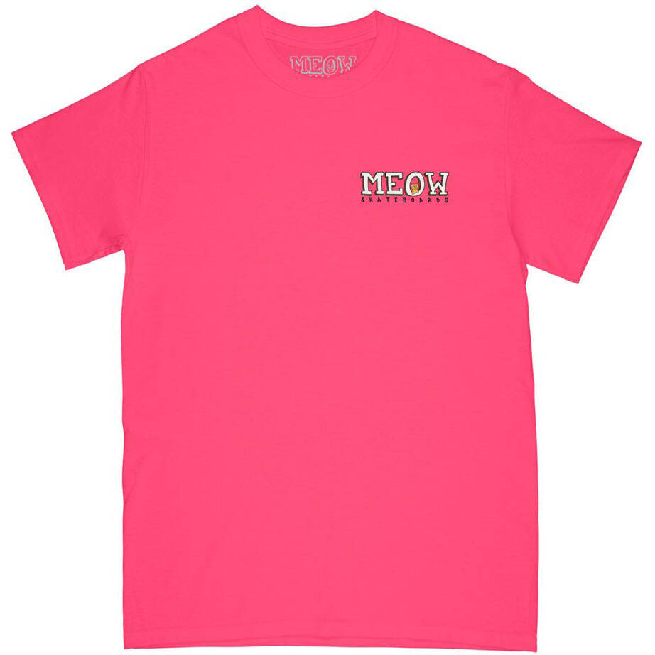 Meow Bar Logo T Shirt - Saftey Pink