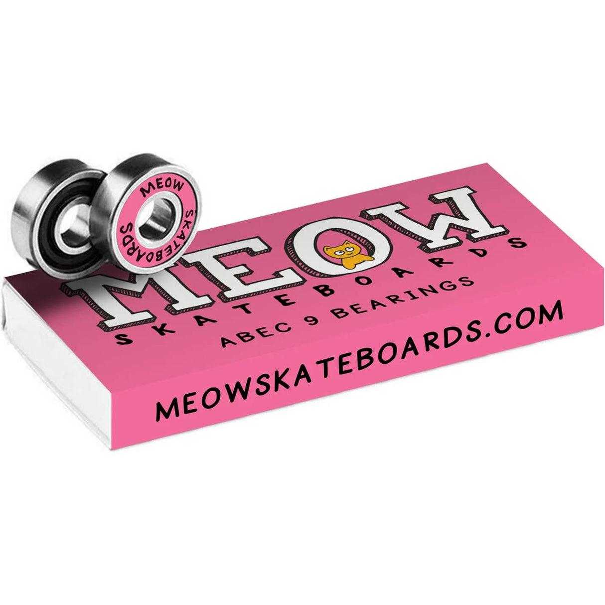 Meow ABEC 9 Board Bearings - Pink