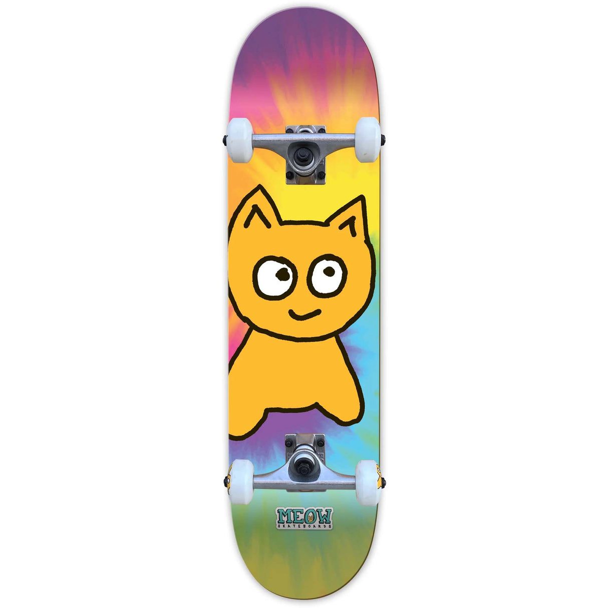 Meow Big Cat Complete Skateboard - Tie Dye 8"