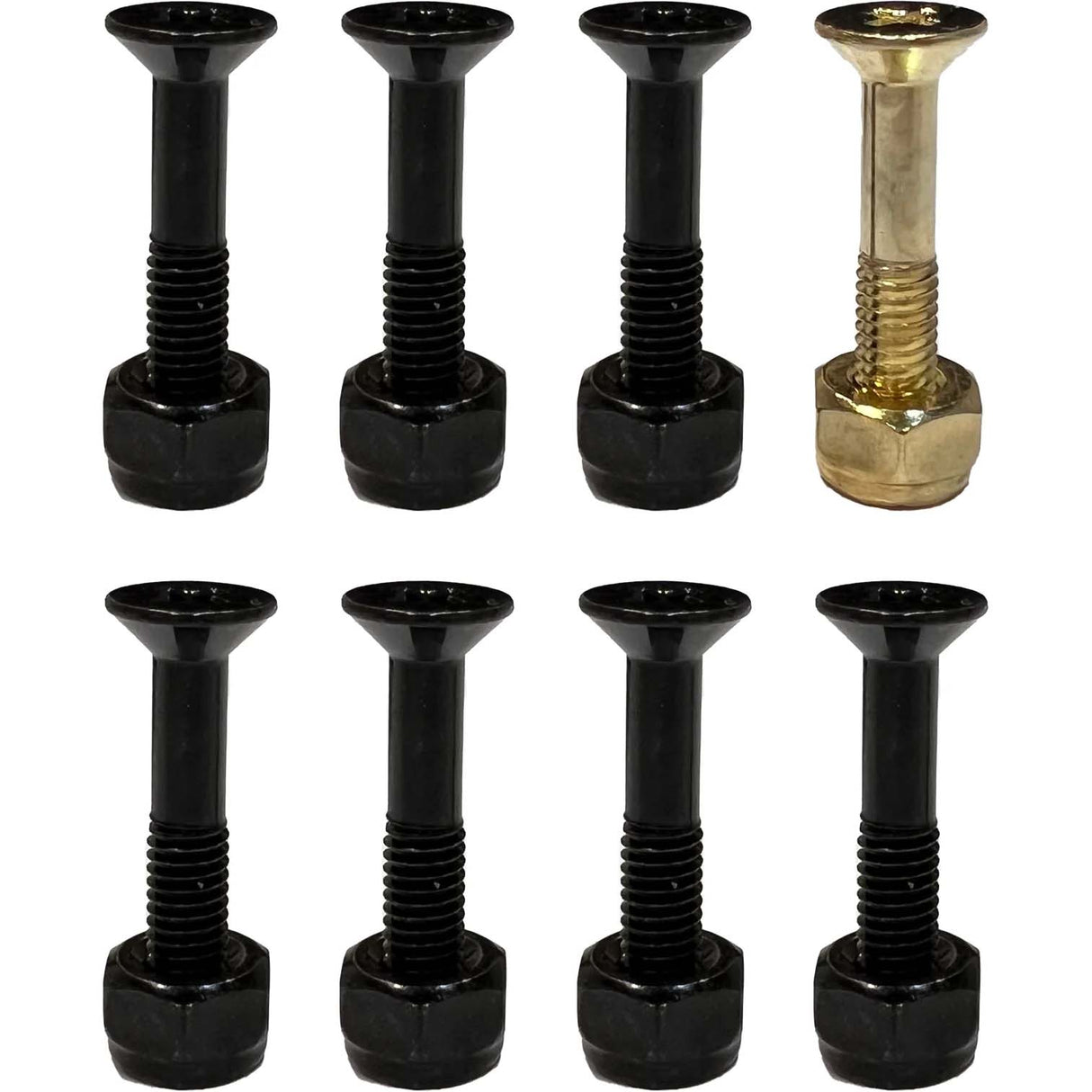 Meow Philip Skateboard Truck Bolts - Black 1"