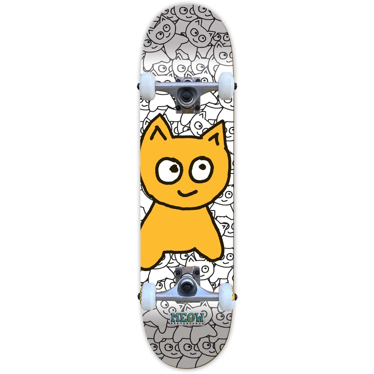 Meow Sticker Pile Complete Skateboard - Big Cat 8''