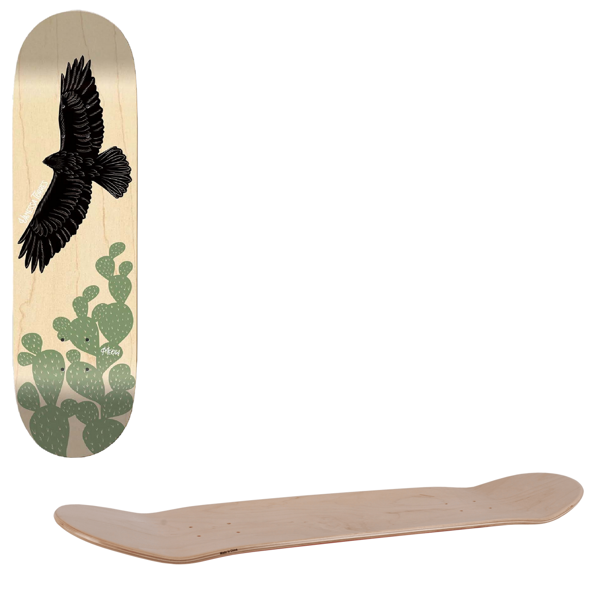 Meow Nopales Skateboard Deck - Torres 8.25"