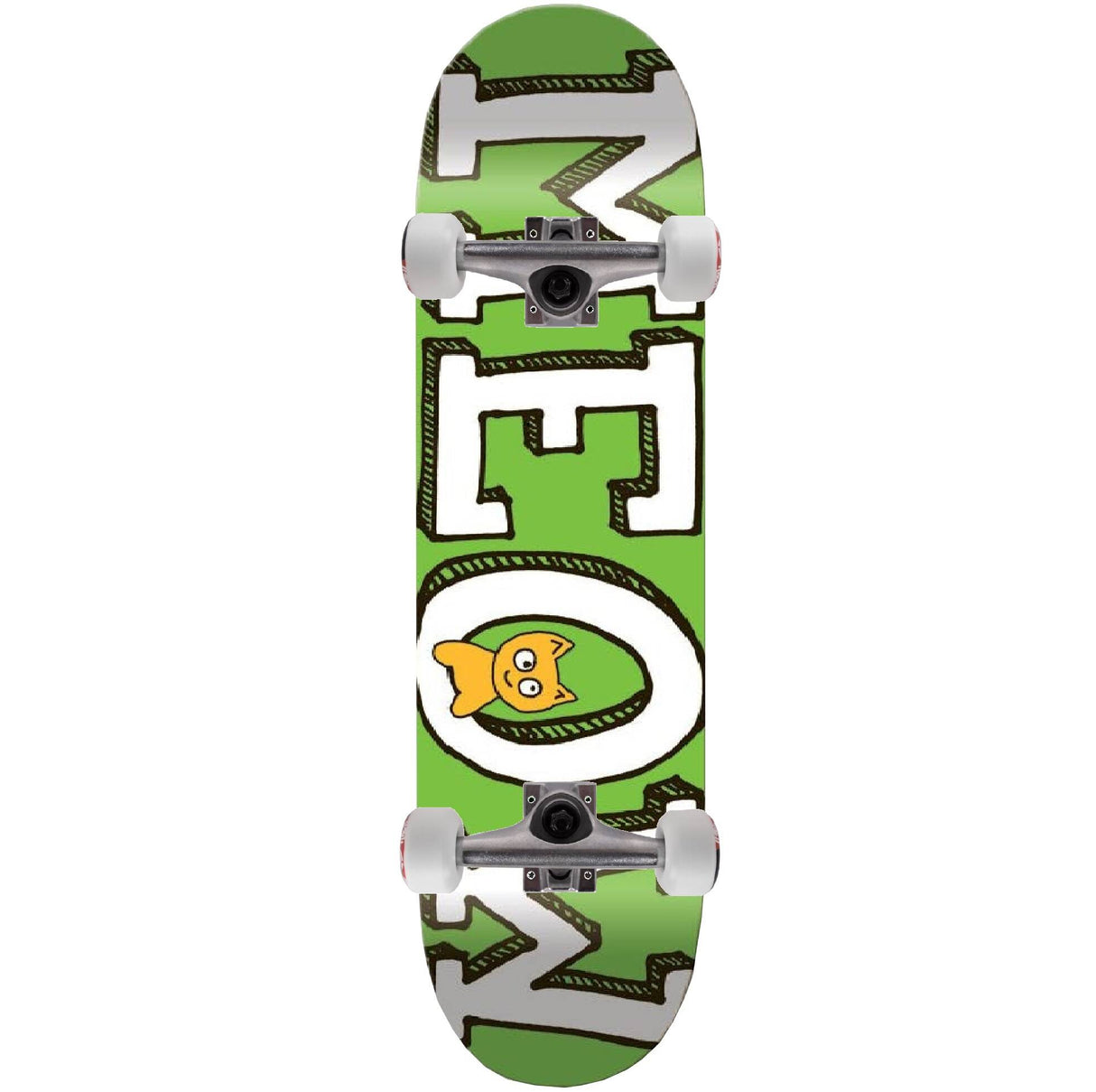 Meow Logo Custom Skateboard - Green 8.25"