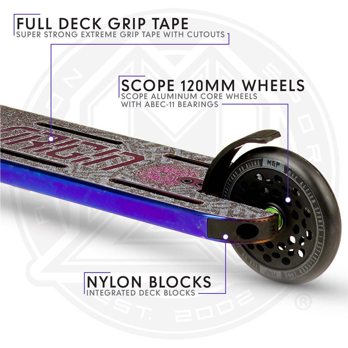 MGP VX Origin II Extreme Stunt Scooter - Black 5"