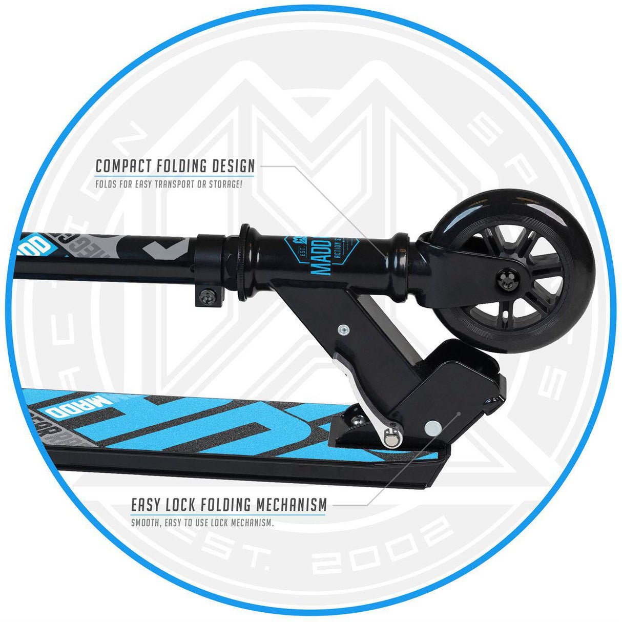 Madd Gear Carve 100 Folding Scooter - Black/Blue