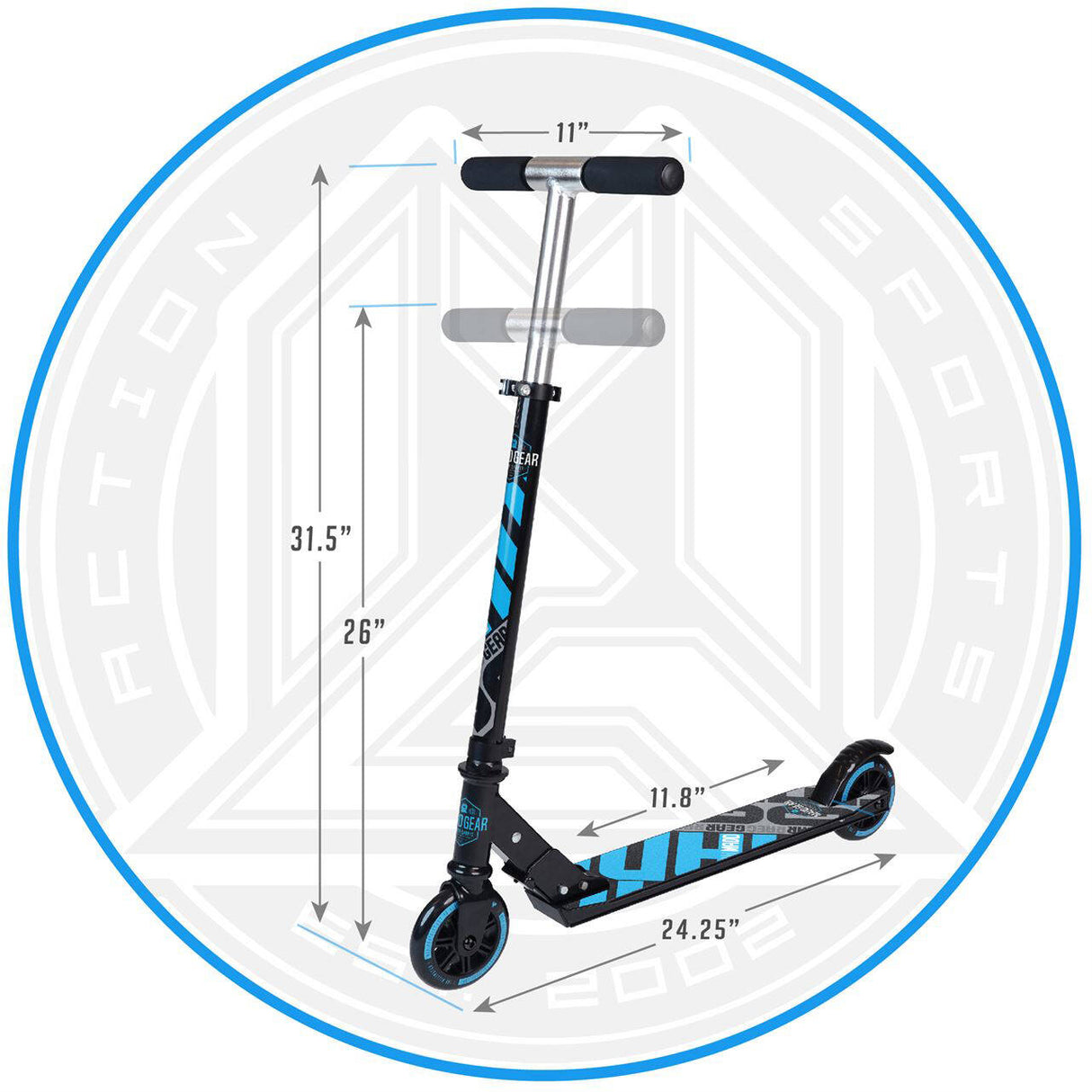 Madd Gear Carve 100 Folding Scooter - Black/Blue