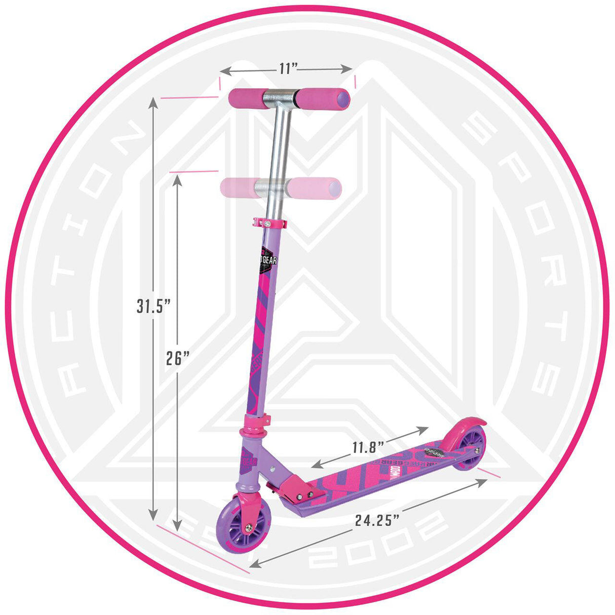 Madd Gear Carve 100 Folding Scooter - Purple/Pink