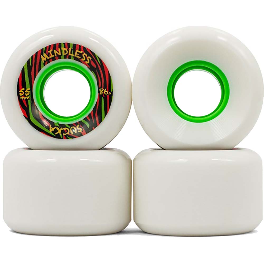 Mindless Sucka Skateboard Wheels - White 55mm (Pack of 4)
