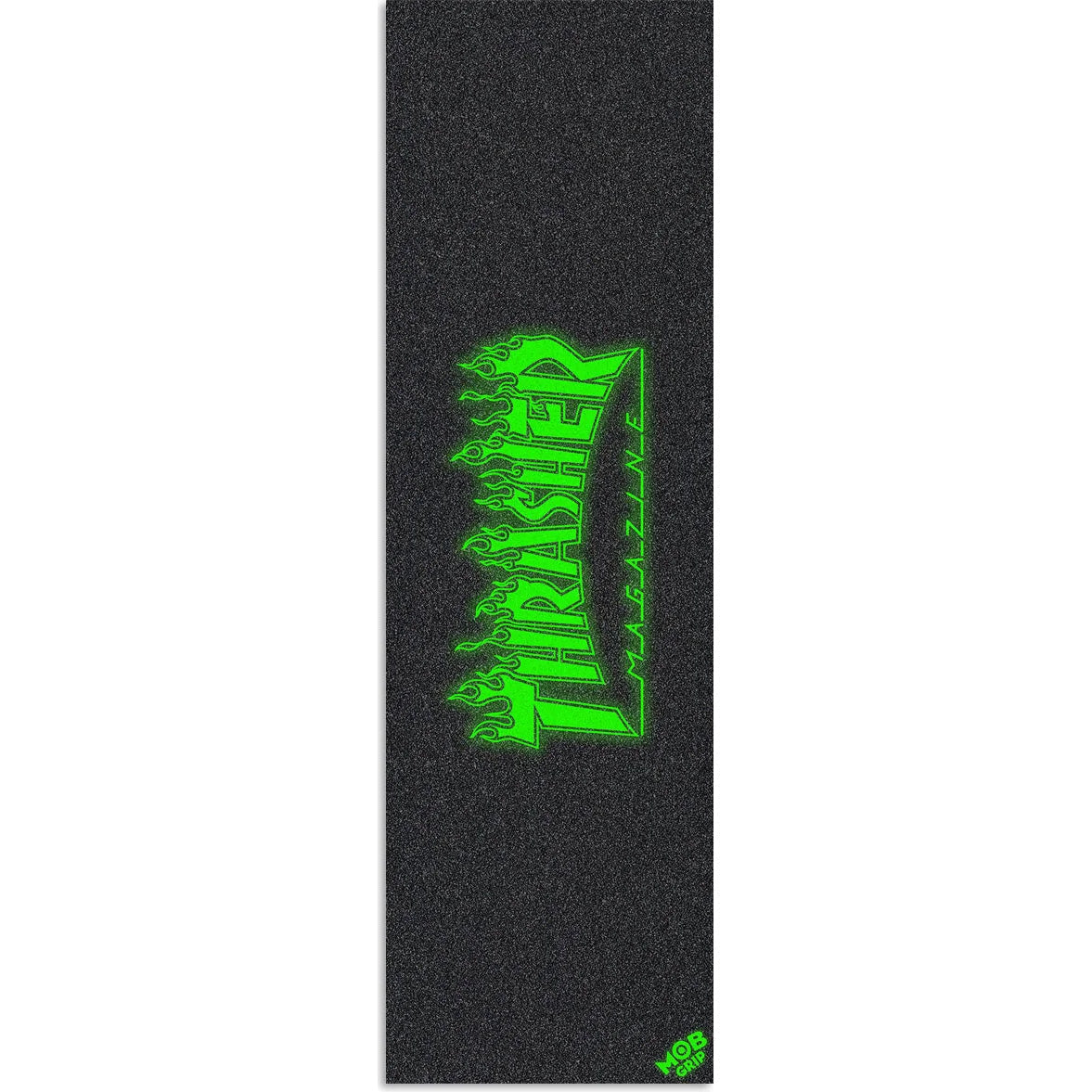 MOB x Thrasher Flame Logo Skateboard Grip Tape - Glow In The Dark