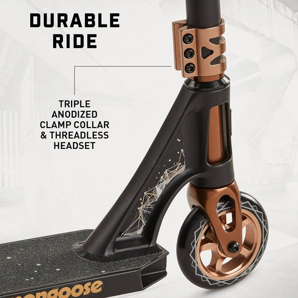 Mongoose Rise 110 Expert Stunt Scooter - Black/Brown