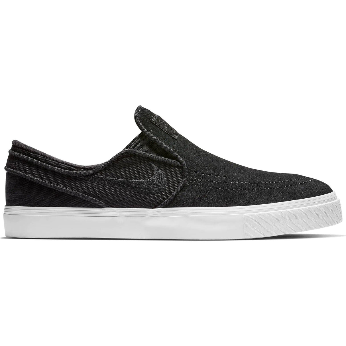 Nike SB Zoom Stefan Janoski Slip-On Skate Shoes - Black/Black-White