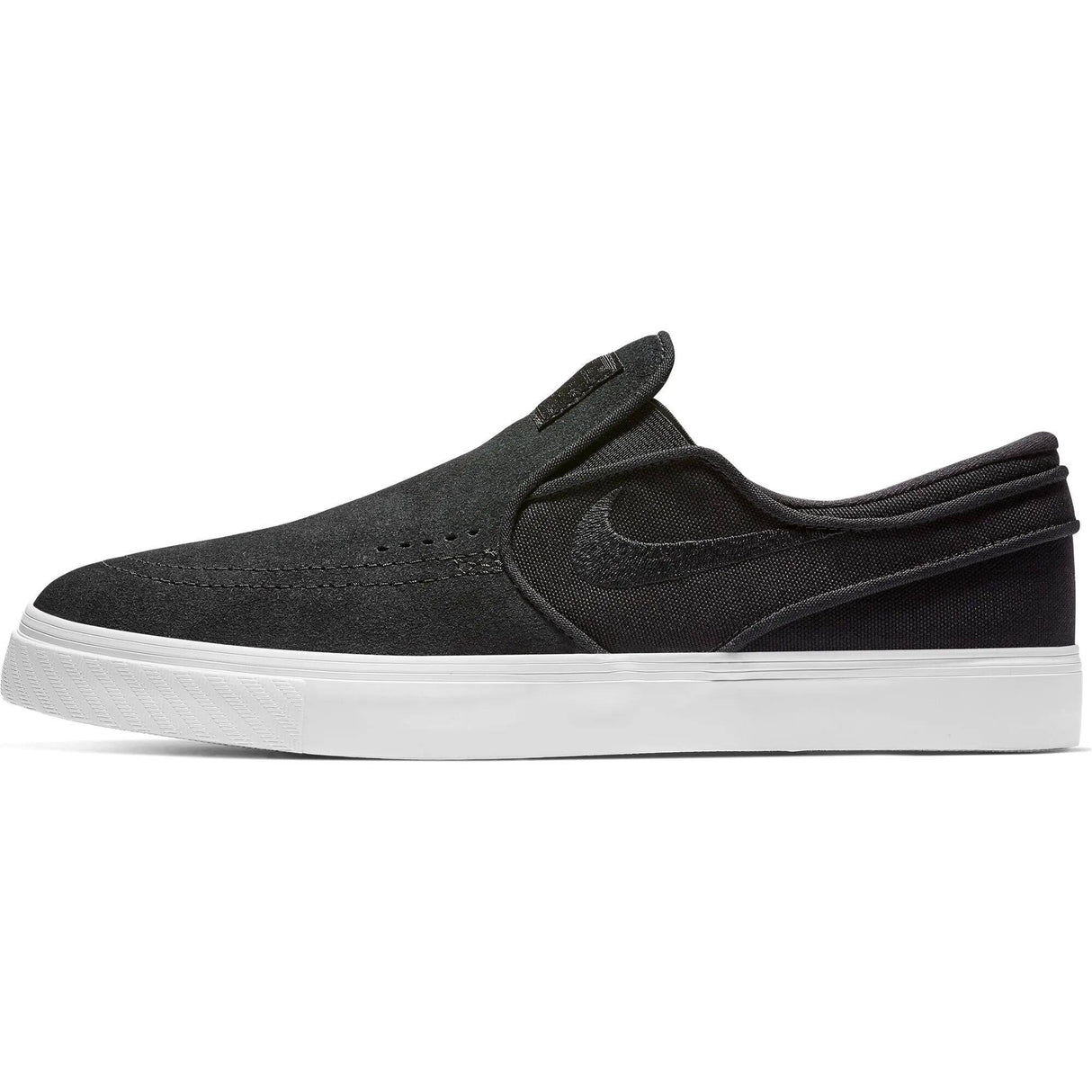 Nike SB Zoom Stefan Janoski Slip-On Skate Shoes - Black/Black-White