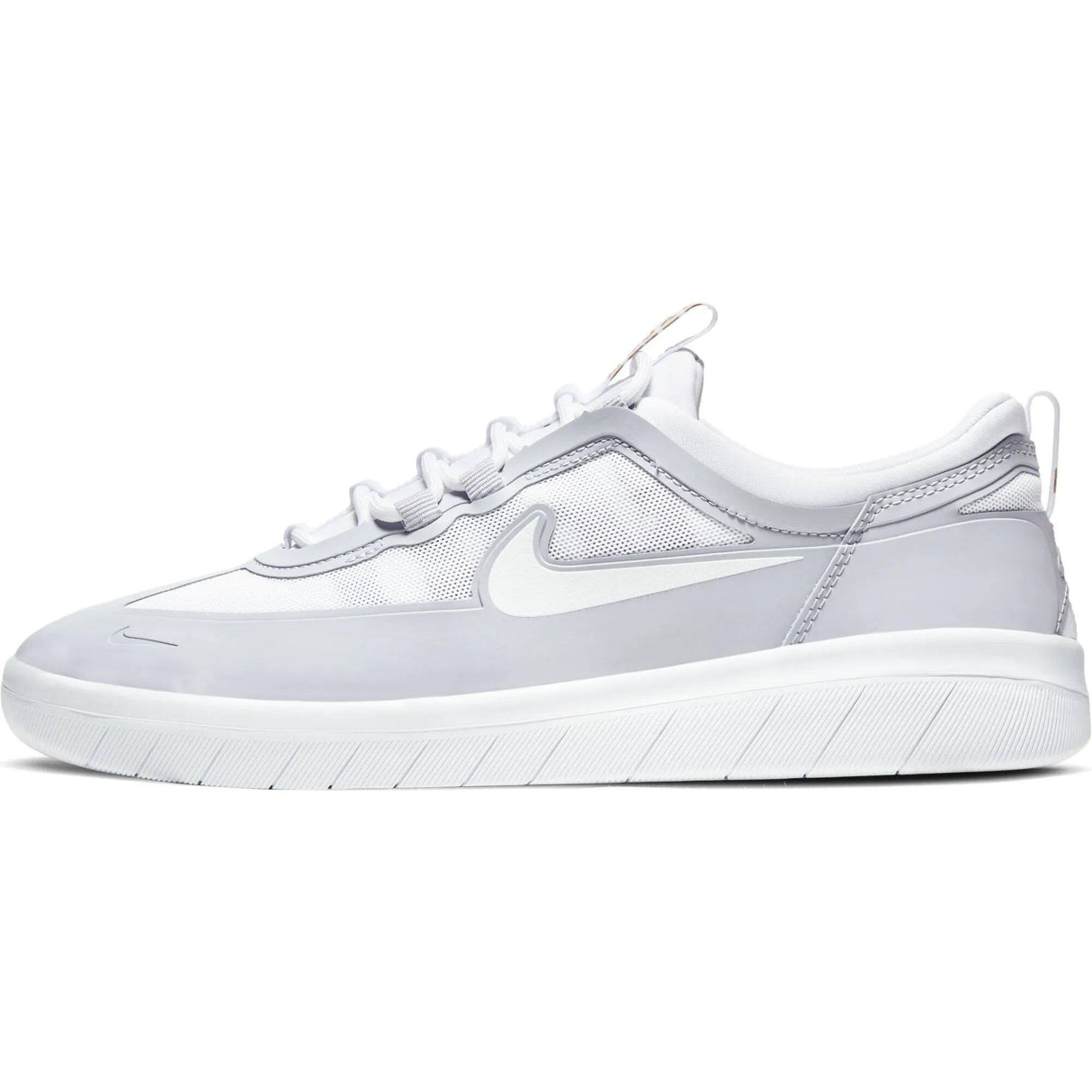 Nike SB Nyjah Free 2.0 Skate Shoes - Sky Grey/White-Sky Grey-Metallic Gold