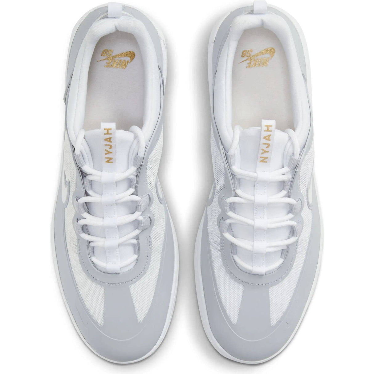 Nike SB Nyjah Free 2.0 Skate Shoes - Sky Grey/White-Sky Grey-Metallic Gold