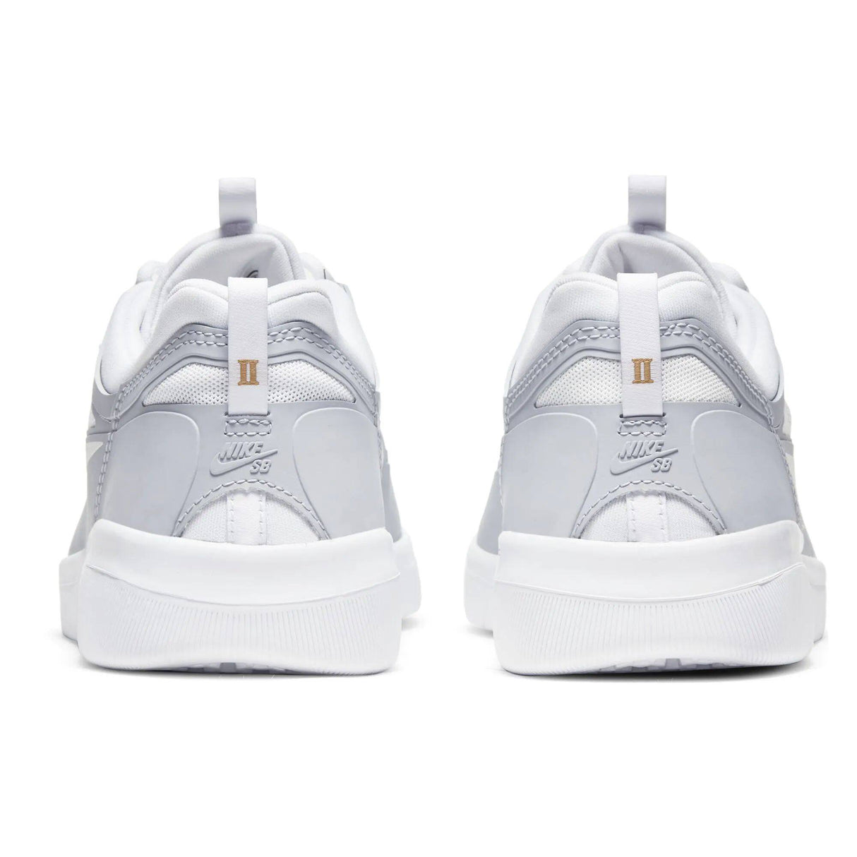 Nike SB Nyjah Free 2.0 Skate Shoes - Sky Grey/White-Sky Grey-Metallic Gold