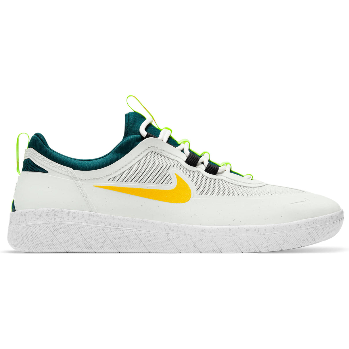 Nike SB Nyjah Free 2.0 Skate Shoes - Summit White/University Gold-Geode Teal UK 6