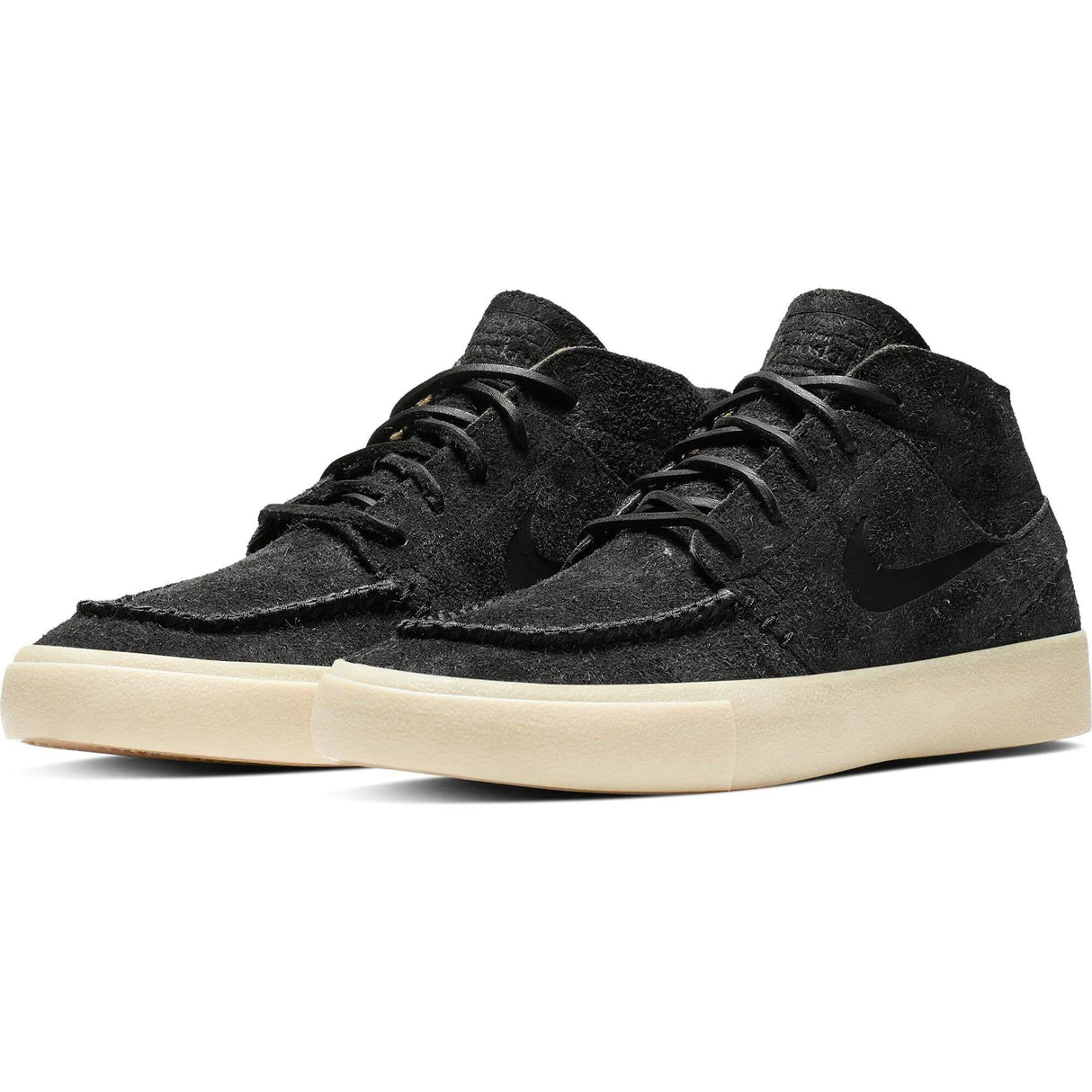 Nike SB Zoom Janoski Mid Crafted Skate Shoes - Black/Black-Golden Beige-Team Gold
