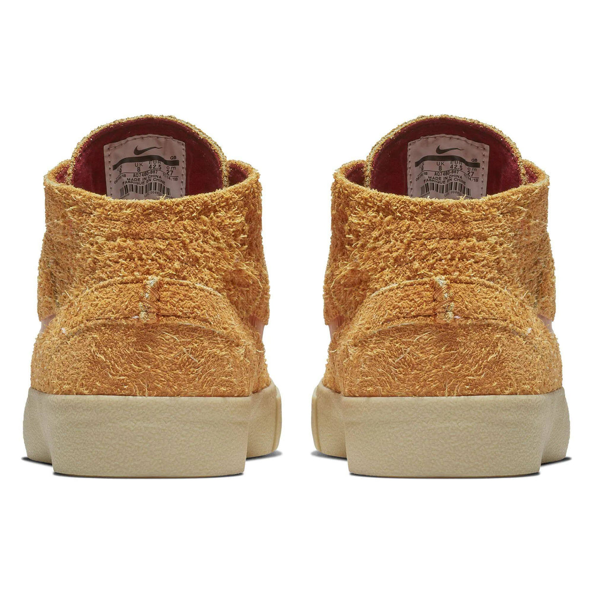 Nike SB Zoom Janoski Mid Crafted Skate Shoes - Cinder Orange/Cinder Orange-Team Gold