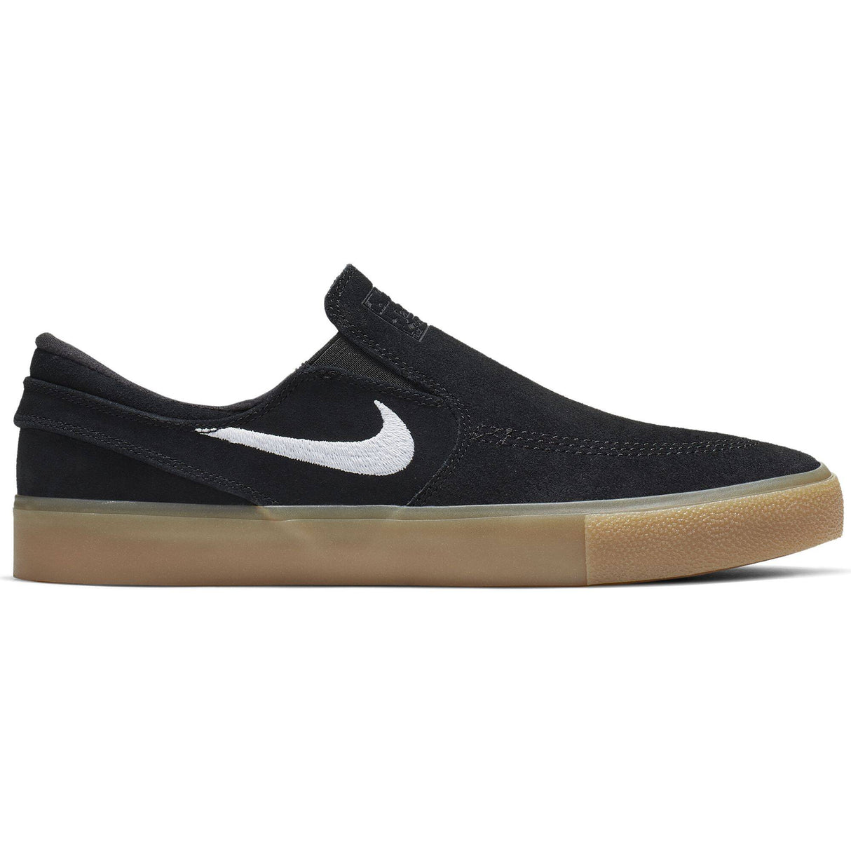 Nike SB Zoom Janoski RM Slip-On Skate Shoes - Black/White-Black-Gum Light Brown UK 6