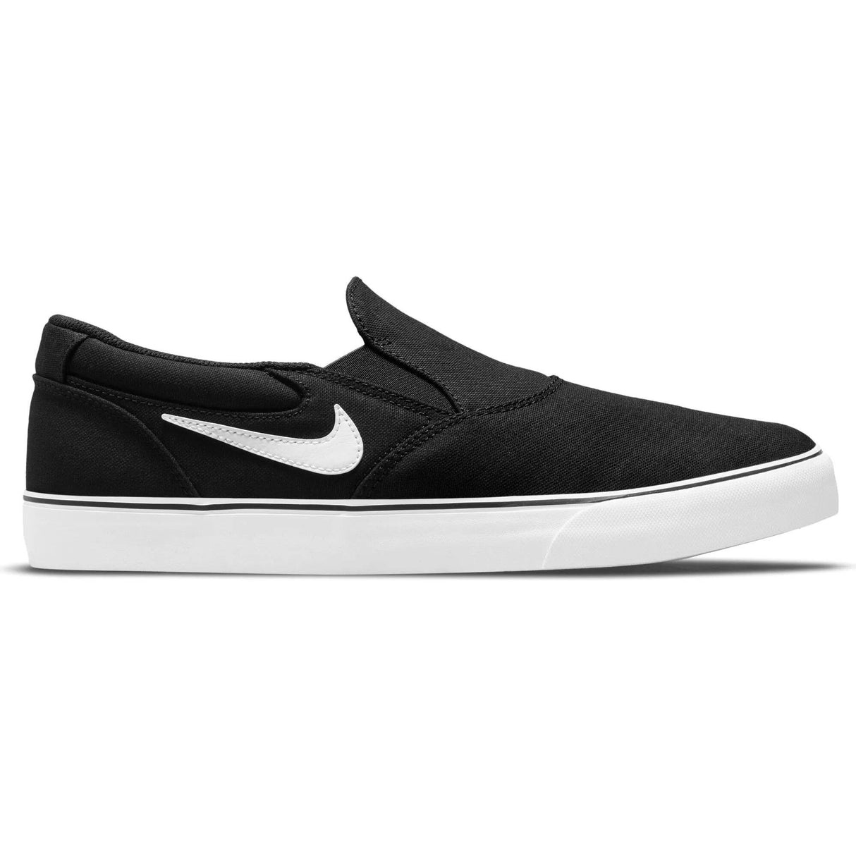 Nike SB Chron 2 Slip Skate Shoes - Black/White-Black-Black