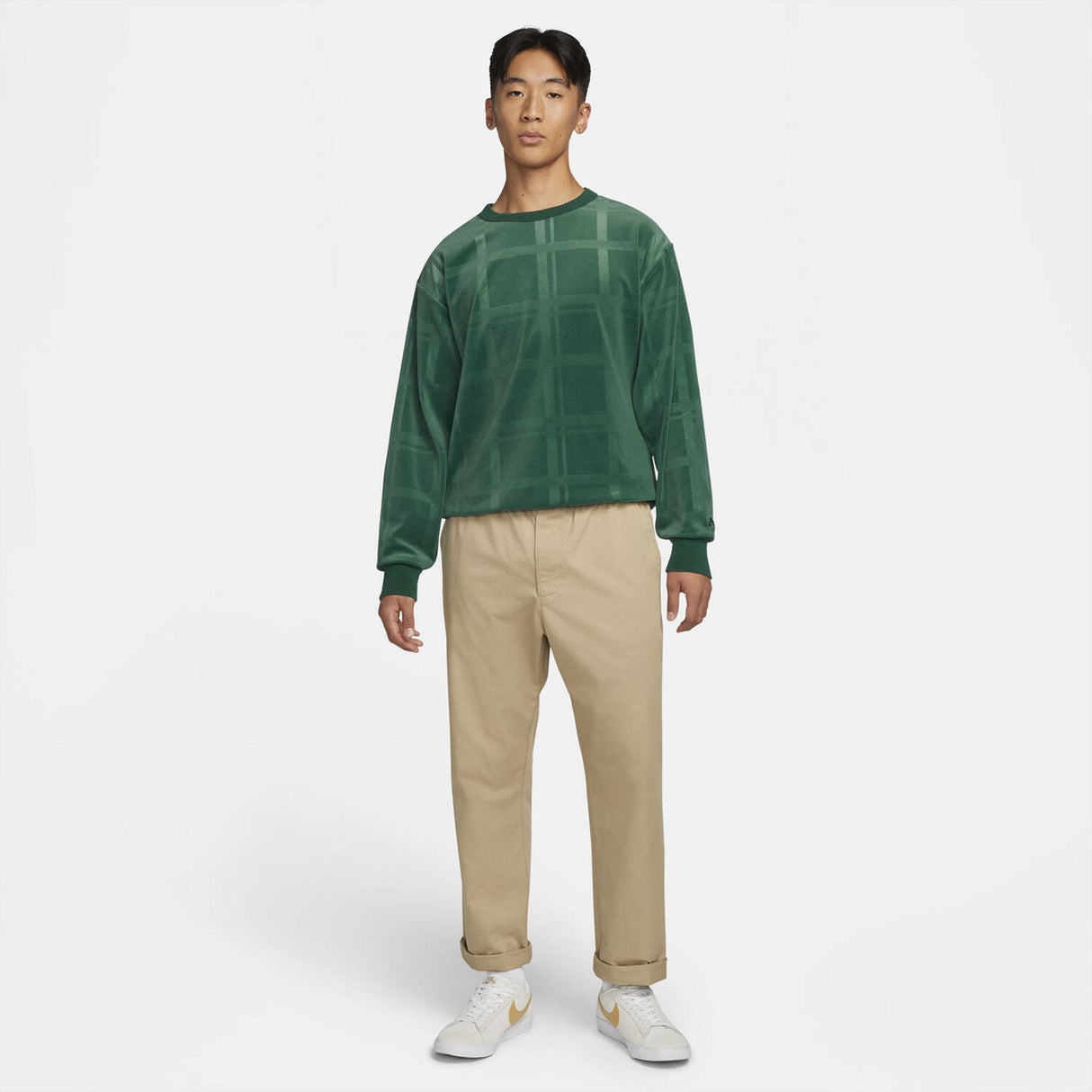 Nike SB Plaid Crew - Noble Green/Noble Green