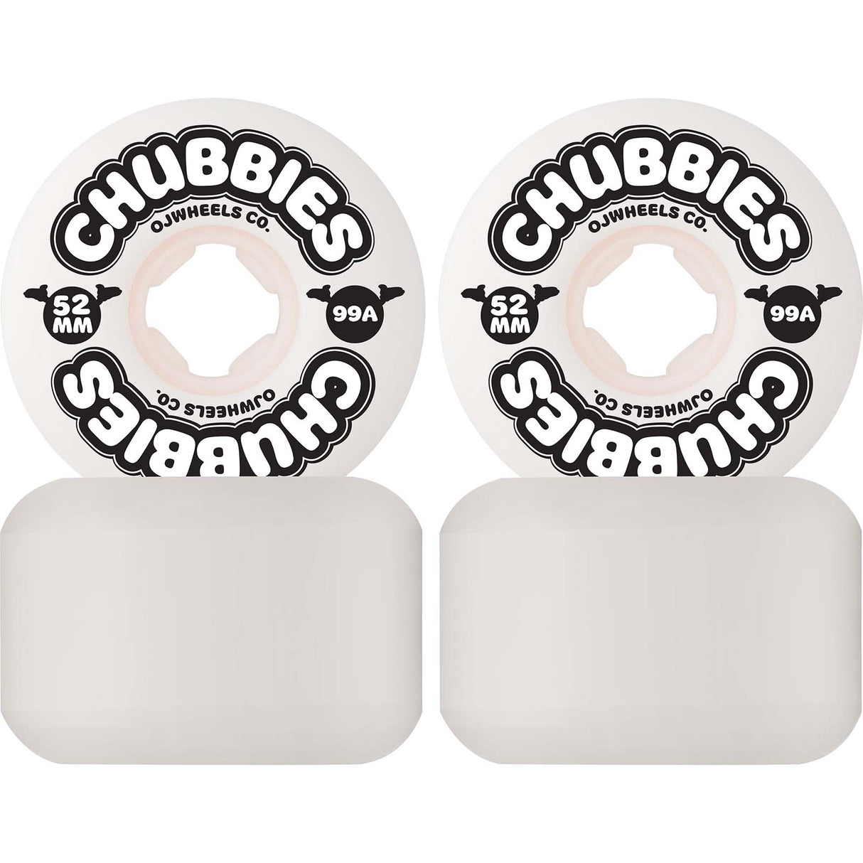 OJ Chubbies Skateboard Wheels - White 52mm