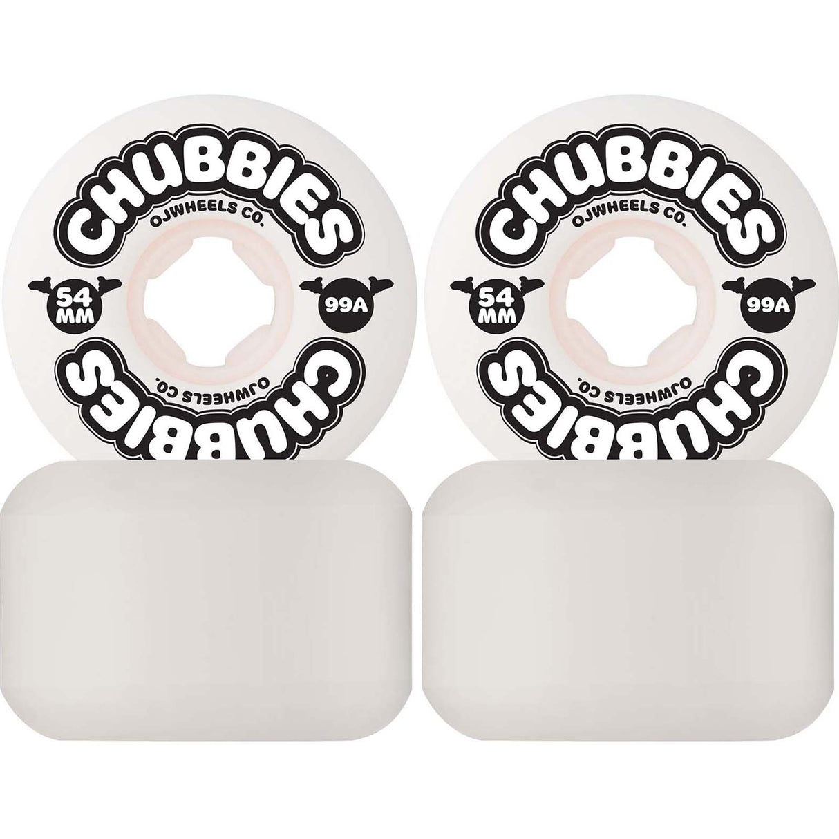 OJ Chubbies Skateboard Wheels - White 54mm
