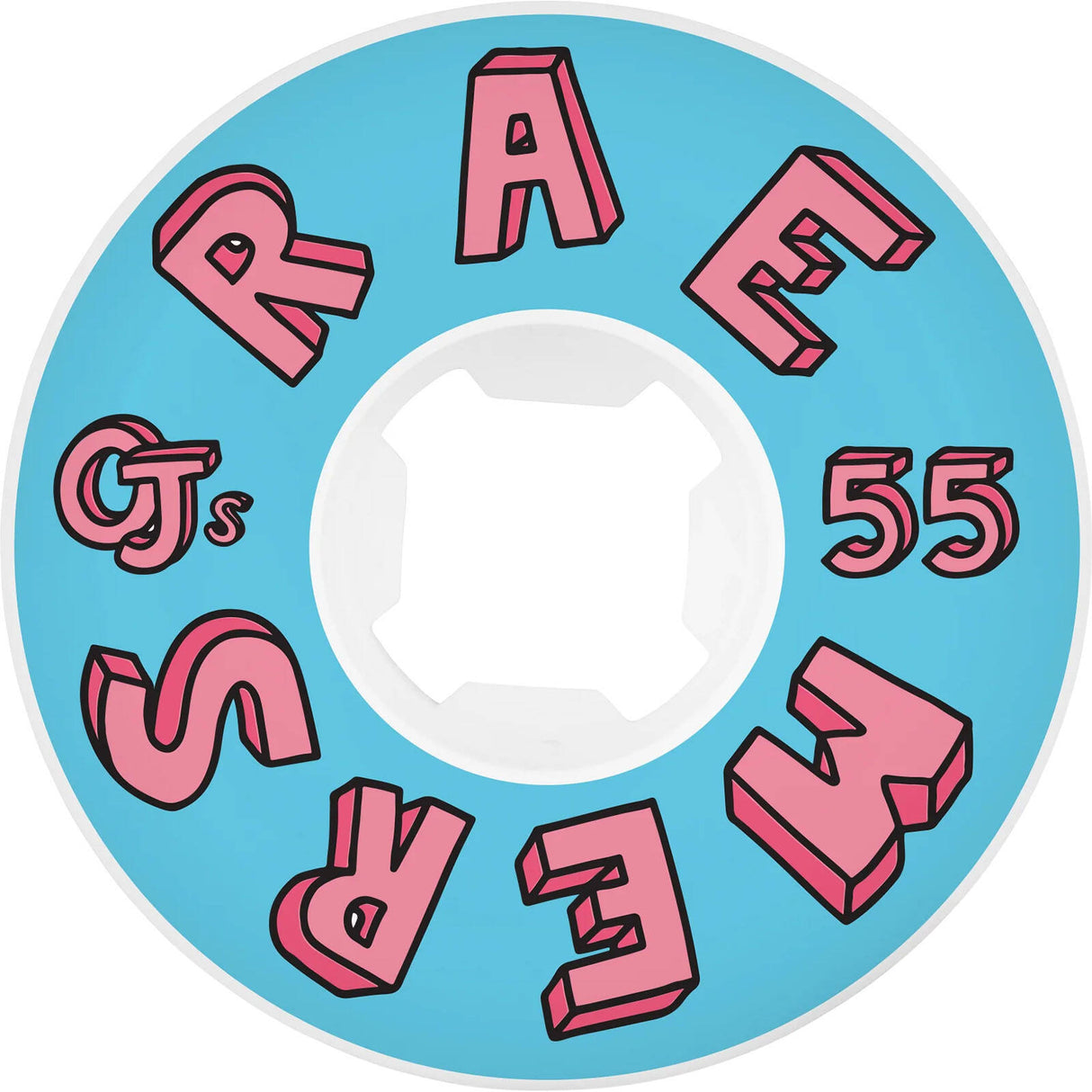 OJ Raemers Foundation Skateboard Wheels - Pink/Blue 55mm