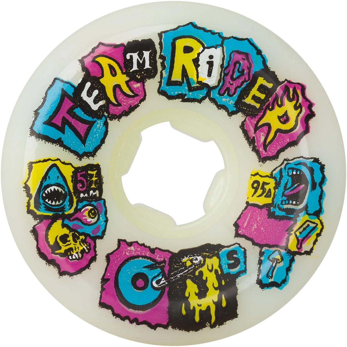 OJ Team Rider Skateboard Wheels - White/Multi 57mm