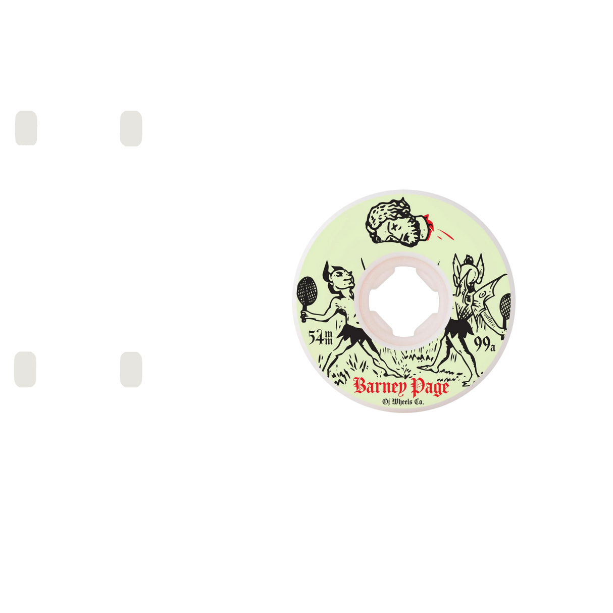 OJ Barney Page Original Skateboard Wheels - White 54mm