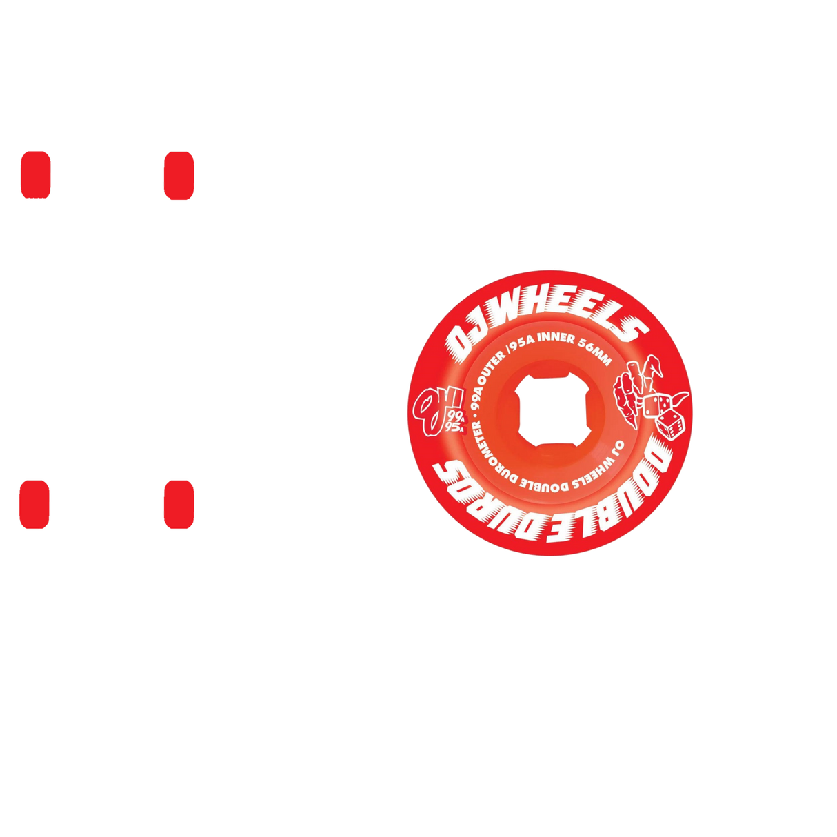 OJ Double Duro Skateboard Wheels - Red 56mm