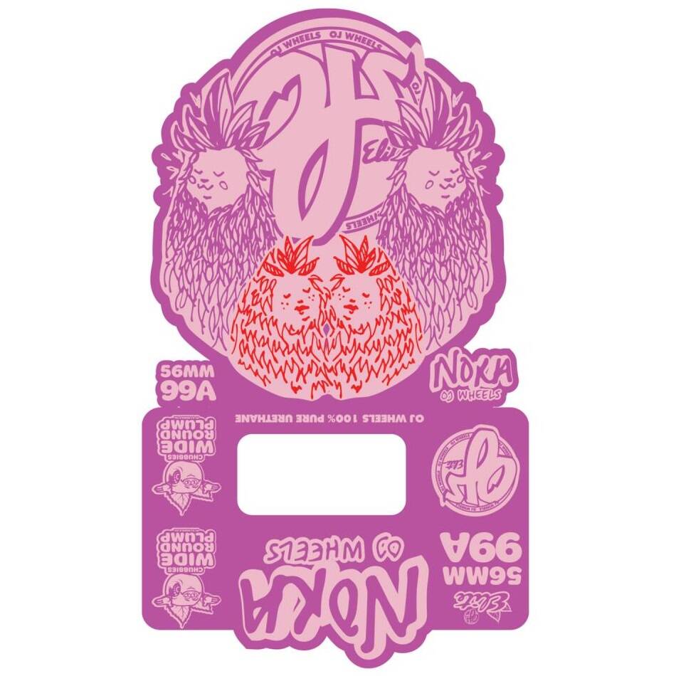OJ Elite Vasconcellos Chubbies Skateboard Wheels - Pink 56mm