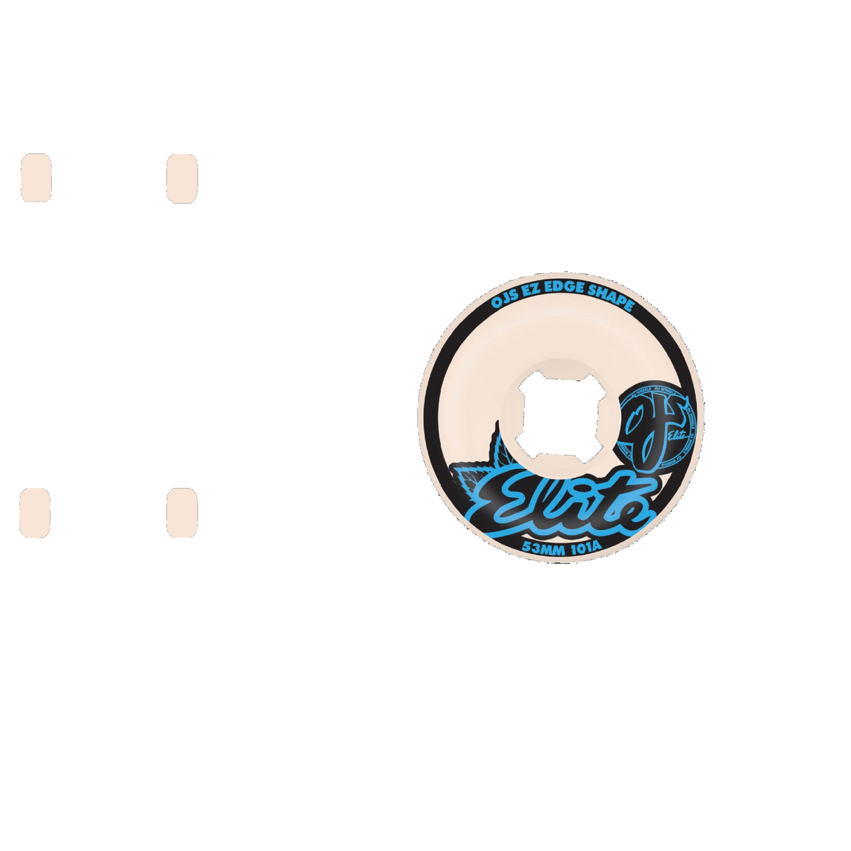 OJ Elite EZ EDGE 101A Skateboard Wheels - White 53mm