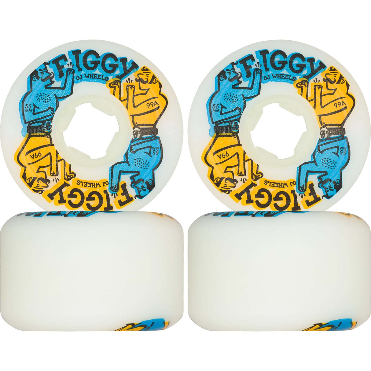 OJ Elite Figgy Boxers Original Hardline Skateboard Wheels - Blue/Orange 55mm