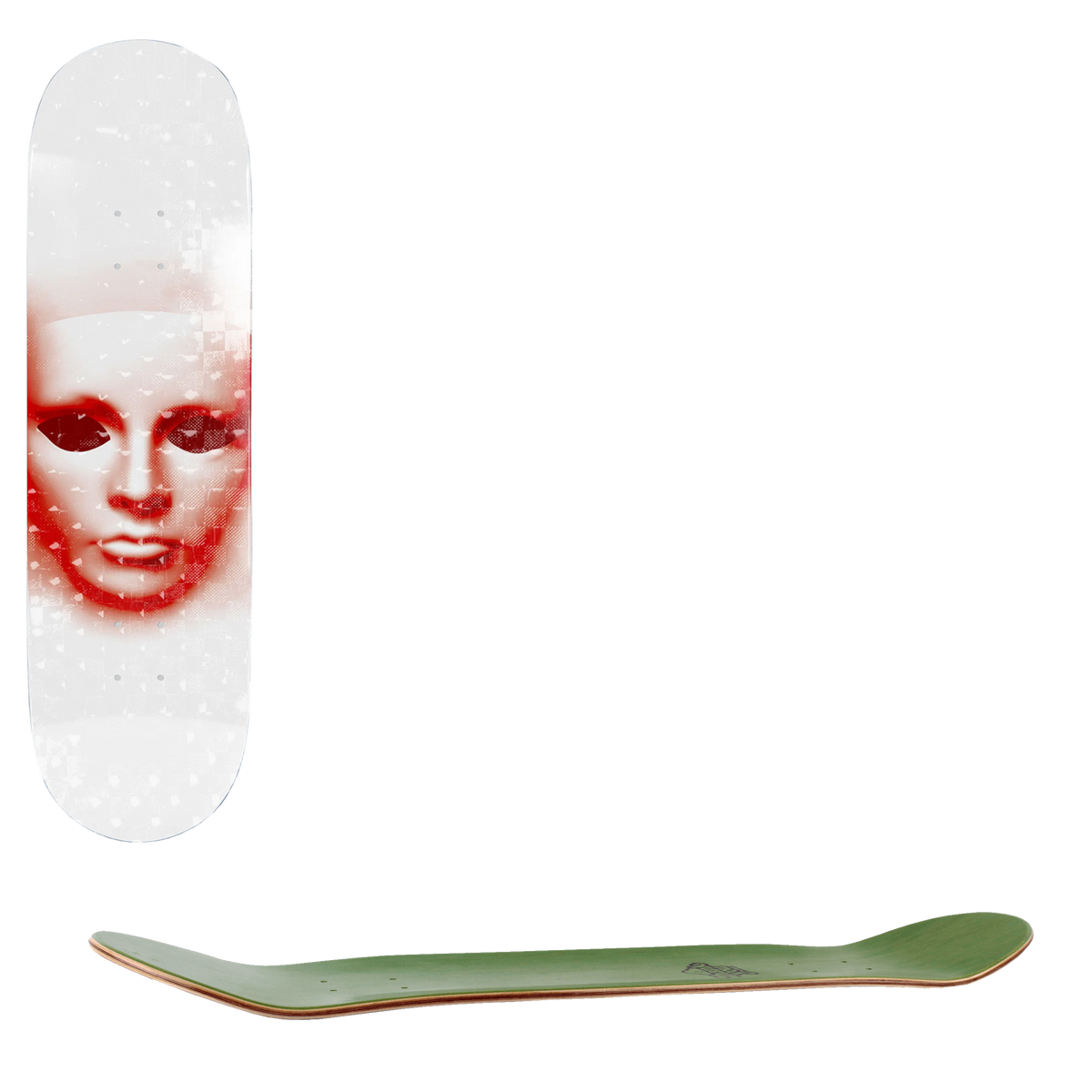 Opera Face Skateboard Deck - Holographic White 8.5"