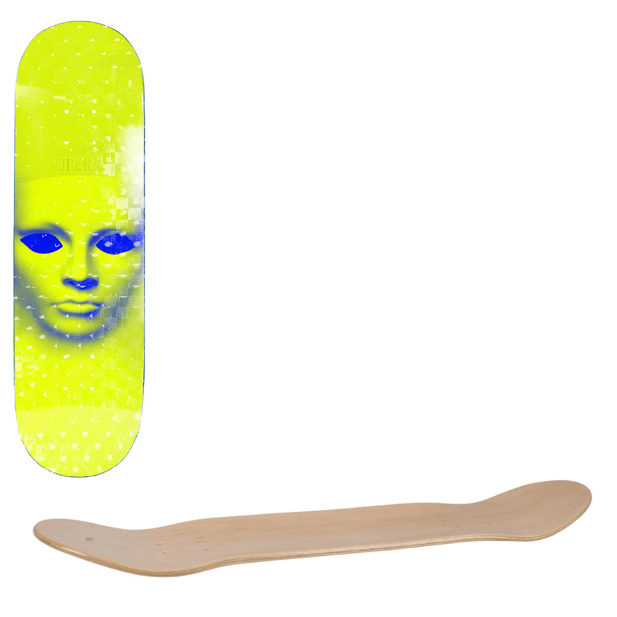 Opera Face Skateboard Deck - Holographic Yellow 8.5"