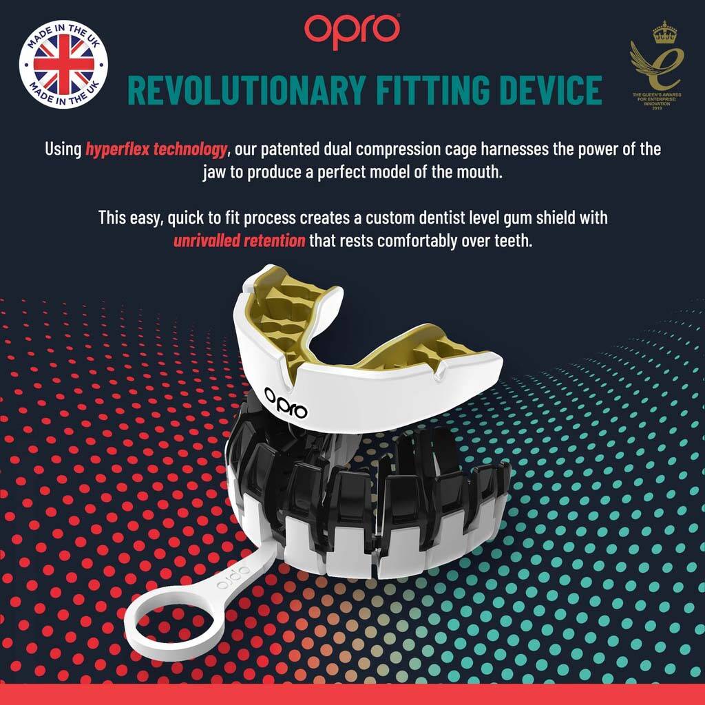 OPRO Instant Custom Snap-Fit Junior Mouth Guards - Black/White