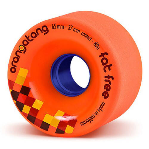 Orangatang Fat Free Freeride 65mm Longboard Wheels - 80a Orange