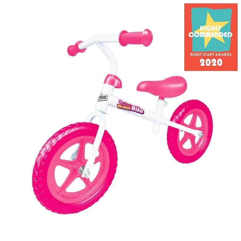 Ozbozz Balance Bike - White/Pink 10''