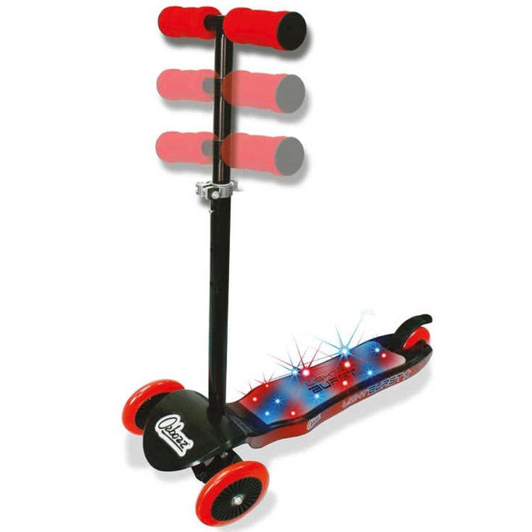 Ozbozz Light Burst Scooter - Black/Red