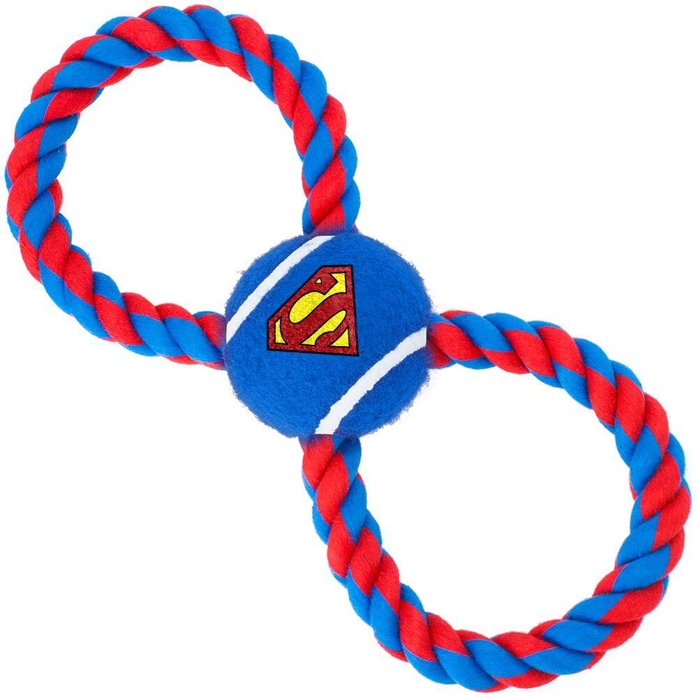 Dog Toy Rope Tennis Ball - Superman Shield